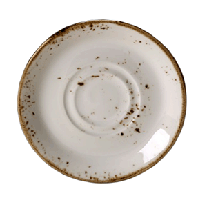 Блюдце «Крафт Вайт»;фарфор;D=165,H=15мм;белый,коричнев. COM- 3022244