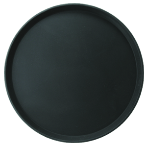 Поднос прорезиненный круглый «Проотель»;фибергласс;D=405,H=25мм;черный COM- 4080620