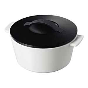 Утятница с крыш.;керамика;3,4л;D=26,H=16,L=30см;белый,черный COM- 3050602