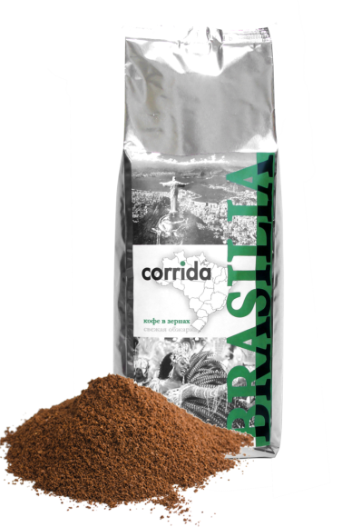 Кофе молотый свежей обжарки Corrida Brasilia 1 кг CA-046