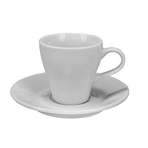 Кофейная пара «Коллаж»;фарфор;90мл;D=62/120мм;белый COM- 3130276
