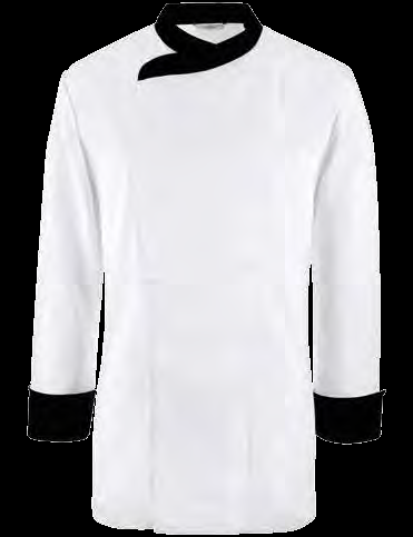 Куртка поварская на кнопках, белая с контрастной черной отделкой, ткань 65% PES, 35% CO, длиный рукавPR5 - 5579.8000.090 (XL)