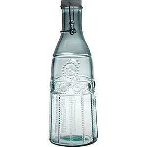 Бутылка с пробкой с декором;стекло;1л;D=98,H=280мм;прозр. COM- 3100537