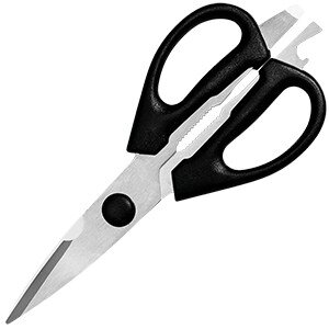 Ножницы кухонные «Проотель»;сталь нерж.,пластик;,L=25,5см;черный,металлич. COM- 4070731
