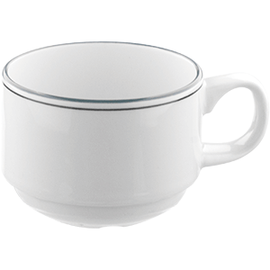 Чашка чайная «Лагуна»;фарфор;170мл;D=75,H=60мм;белый,зелен. COM- 3130449