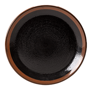 Тарелка «Кото» мелкая;фарфор;D=205,H=15мм;черный,коричнев. COM- 3011074