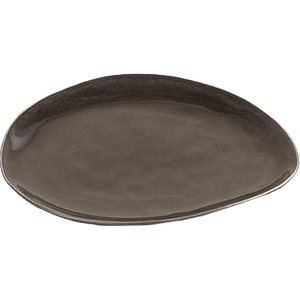 Тарелка «Пьюр» овальная;керамика;,L=20,B=17см;серый COM- 3010723