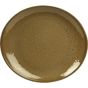 Тарелка «Терра Браун» овальная;керамика;,L=21,B=19см;коричнев.,зелен. COM- 3012824