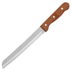 Нож для хлеба;сталь,дерево;,L=320/190,B=23мм;коричнев.,металлич. COM- 4070534