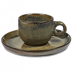 Кофейная пара «Серфис»;керамика;100мл;D=64/134,H=57мм;сизый COM- 3130465