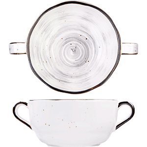 Чашка бульонная «Пастораль»;фарфор;270мл;D=105,H=50мм;серый COM- 3120610