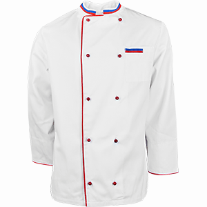 Куртка двубортная с окант. 52разм. «Триколор»;твил;белый,красный COM- 4148914