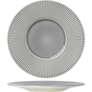 Тарелка «Виллоу Маст» мелкая с широким бортом;фарфор;D=28,5см;серый COM- 3013230
