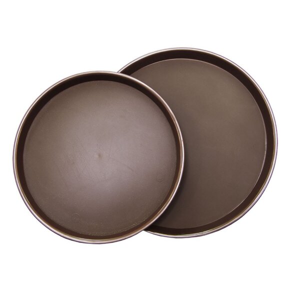 Поднос прорезиненный 40 см круглый коричневый пластик P.L. - BarWare, RIC - 90001063