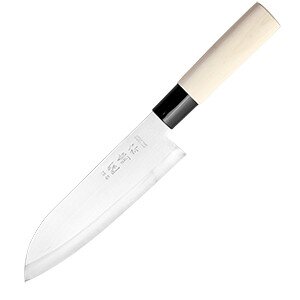 Нож кухонный «Киото» двусторонняя заточка;сталь нерж.,дерево;,L=29,5/16,5см COM- 4072466