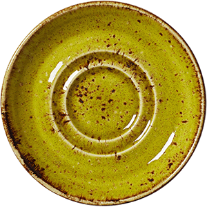 Блюдце «Крафт Эппл»;фарфор;D=110,H=13мм;желто-зел. COM- 3024743