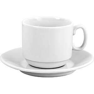 Кофейная пара «Мокко»;фарфор;100мл;D=60/113,H=60,L=78мм;белый COM- 3130643