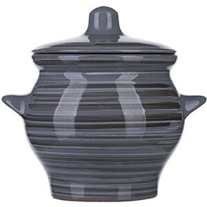Горшок для запекания «Пинки»;керамика;0,65л;D=12см;серый COM- 3051146
