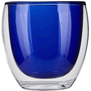 Бокал для горячих напитков «Проотель» двойные стенки;термост.стекло;250мл;D=8,H=9см;синий COM- 3141213