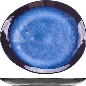 Тарелка овальная;керамика;,L=27,5,B=23см;синий,черный COM- 3012806