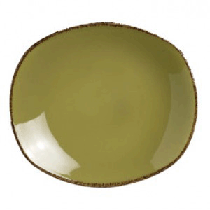 Тарелка «Террамеса Олива» мелкая овальная;фарфор;,H=30,L=305,B=260мм;олив. COM- 3011764