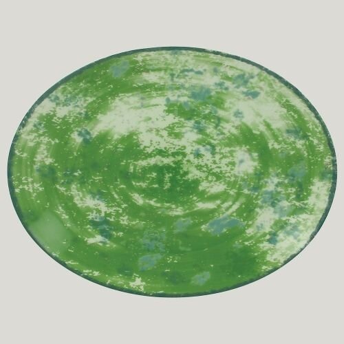 Тарелка RAK Porcelain Peppery овальная плоская 26*19 см, зеленый цвет, RIC - 81220626