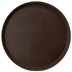 Поднос прорезиненный круглый «Проотель»;фибергласс;D=40,5см;коричнев. COM- 4080621