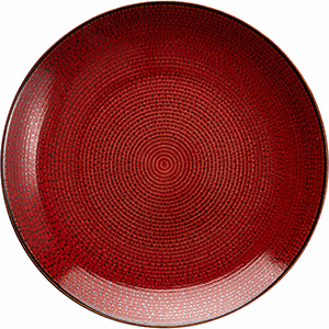 Тарелка «Джаспер» мелкая;фарфор;D=226,H=25мм;белый,красный COM- 3014372