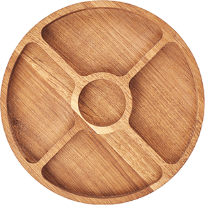 Менажница круглая 5 секций;дуб;D=250,H=25мм;деревян. COM- 3023862
