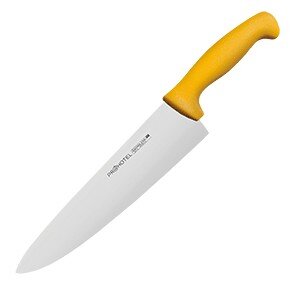 Нож поварской «Проотель»;сталь нерж.,пластик;,L=380/240,B=55мм;желт.,металлич. COM- 4071971
