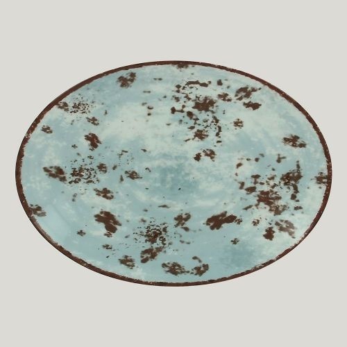 Тарелка RAK Porcelain Peppery овальная плоская 32*23 см, голубой цвет, RIC - 81220627
