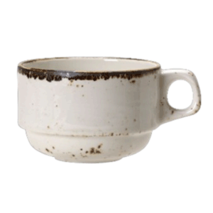 Чашка кофейная «Крафт Вайт»;фарфор;100мл;D=65,H=50,L=85мм;белый,коричнев. COM- 3130569