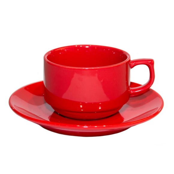 Чайная пара 180 мл красная d 8,2 см h5,5 см Barista (Бариста) красная Stackable P.L. [4], RIC - 81229814