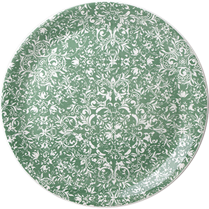 Тарелка «Инк» мелкая;фарфор;D=30,H=2см;зелен.,белый COM- 3013694