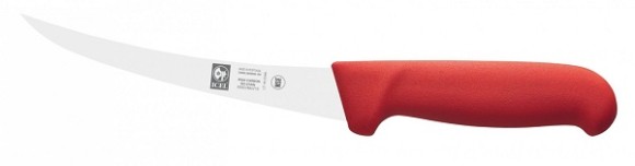 Нож обвалочный 150/290 мм. изогнутый (полугибкое лезвие) красный Poly Icel /1/