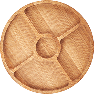 Менажница круглая 5 секций;дуб;D=300,H=25мм;деревян. COM- 03023861