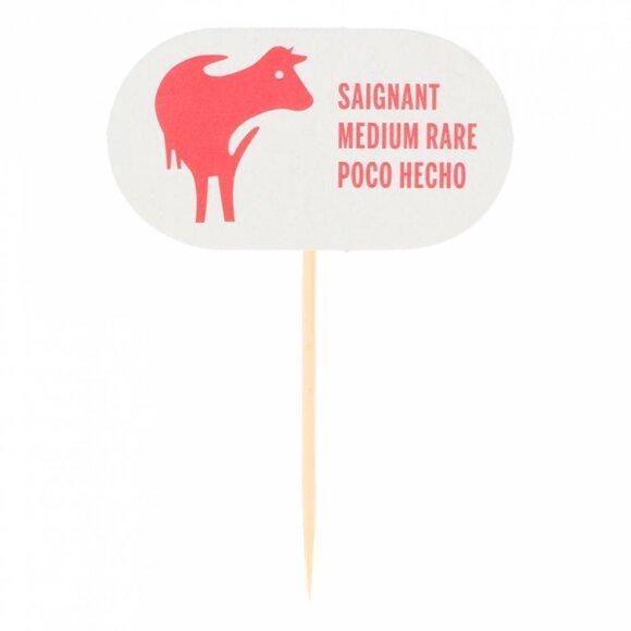Маркировка-флажок для стейка "MEDIUM RARE" 8 см, 100 шт, Garcia de PouИспания, RIC - 81210829