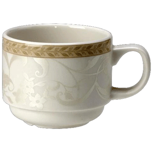 Чашка чайная «Антуанетт»;фарфор;213мл;D=75,H=70мм;белый,олив. COM- 3140482