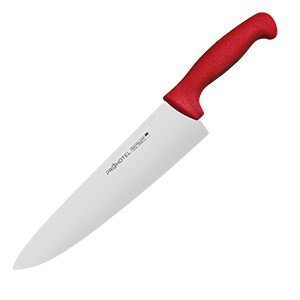 Нож поварской «Проотель»;сталь нерж.,пластик;,L=380/240,B=55мм;красный,металлич. COM- 4071968