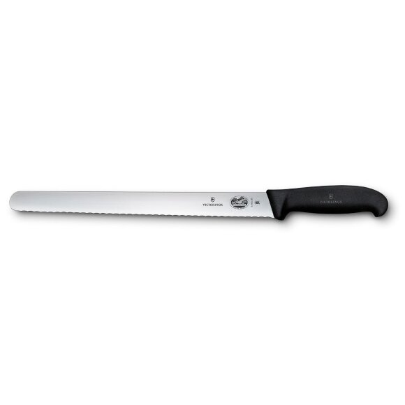 Нож Victorinox Fibrox для нарезки с волнистым лезвием 30 см, ручка фиброкс, RIC - 70001057