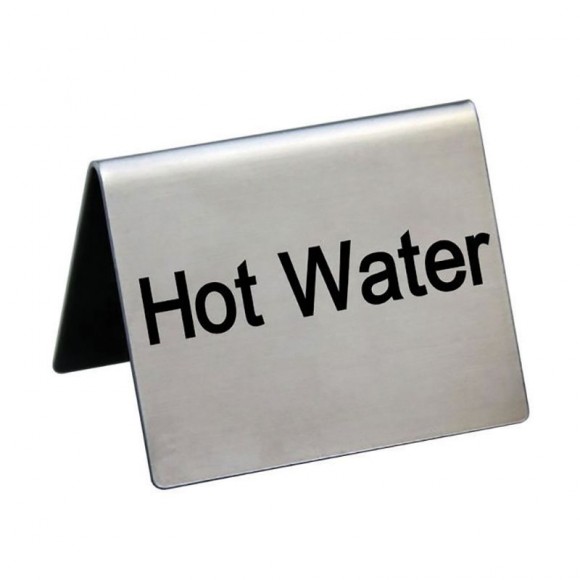 Табличка "Hot Water" 5*4 см, сталь, , RIC - 81200201