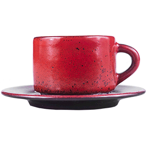 Кофейная пара «Млечный путь красный»;фарфор;80мл;красный,черный COM- 3130773