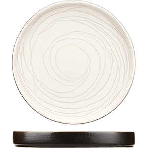 Тарелка с бортом «День и ночь»;керамика;D=185,H=25мм;белый,черный COM- 3013174