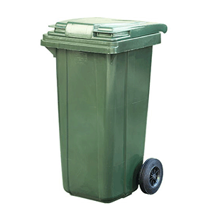 Контейнер для мусора на обрезиненных колесах;пластик;120л;,H=95,L=48,B=48см;зелен. COM- 8011105