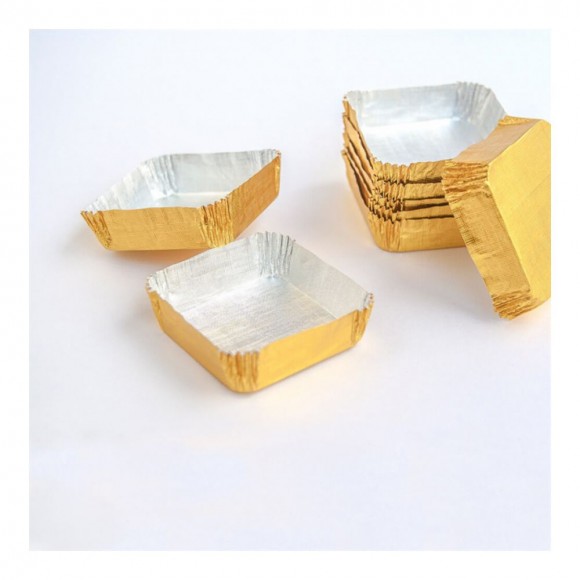 Тарталетка алюминиевая 5*5х1,5 см, золотая, 600 шт, Garcia de PouИспания, RIC - 81211255