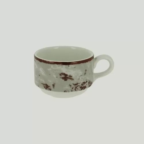 Чашка RAK Porcelain Peppery круглая штабелируемая 230 мл, серый цвет, RIC - 81220609
