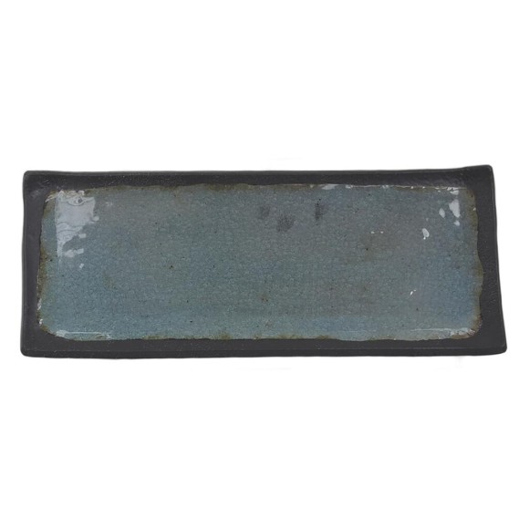 Блюдо 40*16*2 см прямоуг. Turquoise black пластик меламин , RIC - 81229941
