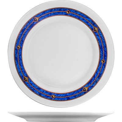 тарелка bormioli rocco «астрал» мелкая;стекло;d=200,h=19мм;белый,синий, qg400812 a