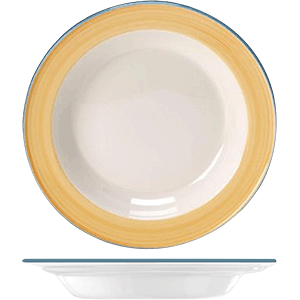 Тарелка глубокая «Рио Йеллоу»;фарфор;D=21,5см;белый,желт. COM- 3012235