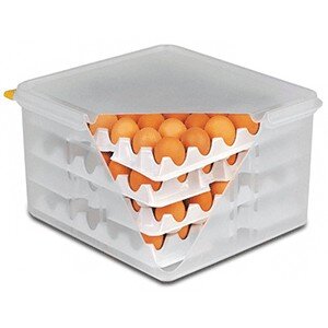 Контейнер для продуктов для яиц на 120 штук с крышкой + 4 лотка;полипроп.;,H=20,L=35,4,B=32,5см;проз COM- 4012587